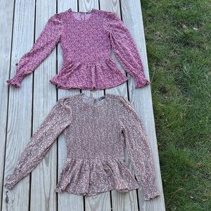 Women’s size Medium Long Sleeve Peplum Tops